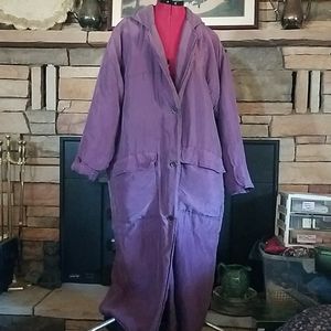 Amazing! Vintage 80's 90's BB Dakota plum long Soft Trench Coat